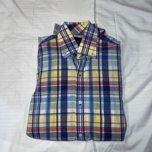Tailorbyrd Plaid Short Sleeve Button Up Casual Shirt Colorful Mens Size M‎
